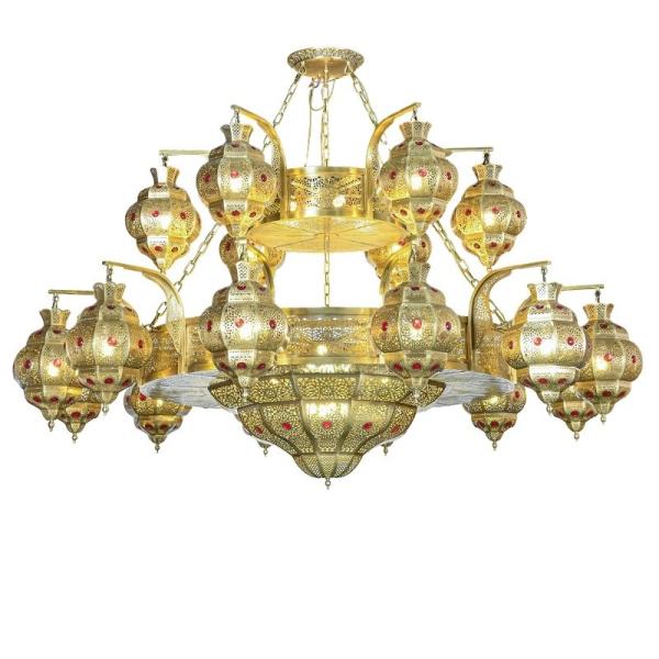 Buy Glass Shade LED Black Copper Chandelier With Switch Control Laser Engraving Logo at wholesale prices