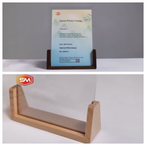 Acrylic Photo Frame with Wood Base for Gift 6x8