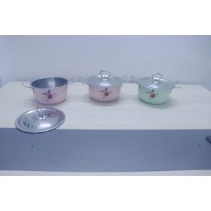 2020 hot sales 16/18/20/22 6pcs stainless steel with color & flowers & cookware