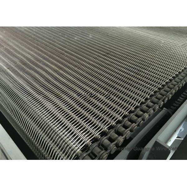 Flexible Cold Resistant Conveyor Belt Curved SS Mesh With Smooth Surface