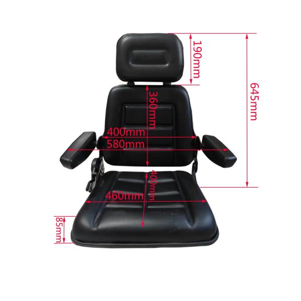 400mm Or 360mm Backrest Forklift Seat Replacement Tractor Seat With Armrest