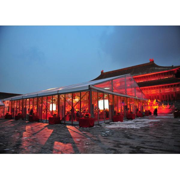 500 People Glass Wall Clear Roof Wedding Party Tent With Glass Doors Aluminum Frame