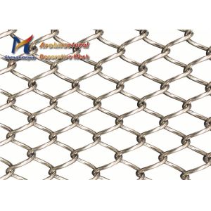 Golden Metal Mesh Ceiling Panels Mild Steel Wire Coil Curtains