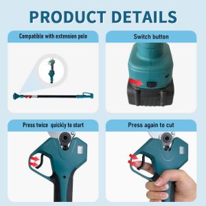 Lithium Battery Electric Scissors Stainless Steel Garden Cutting Pruners