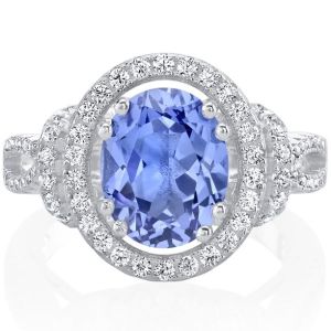 Natural Simulated Tanzanite Ring in Sterling Silver - Artsy Alternative