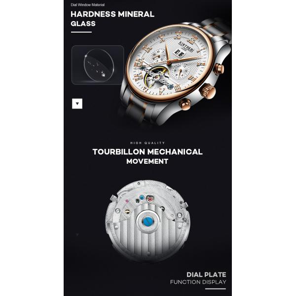 Wholesales China men steel automatic skeleton mechanical watch automatic watch luxury