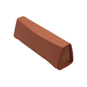 Brown Leather Wrapped Custom Glasses Cases Magnetic Closure