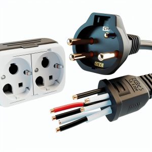 EU CEE7/7 3-Pin Power Cord with Stripped Wires 220-240V