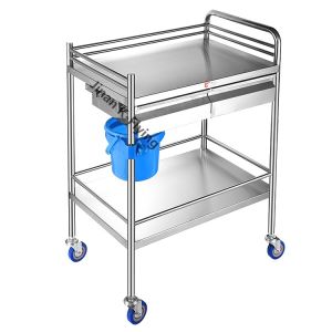 Two Drawers H88cm Medical Trolley Cart For Laboratories