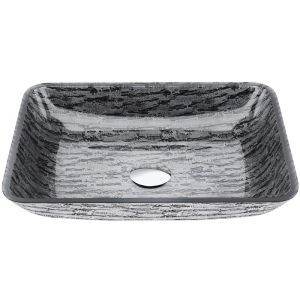 Titanium Black / Gray Bathroom Wash Basins L460 * W330 * H105mm Rectangular