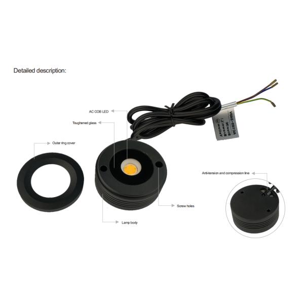 Dimmable LED Mini Cabinet Lights Silver White Black Color Aluminum 5W Waterproof For Room Furniture