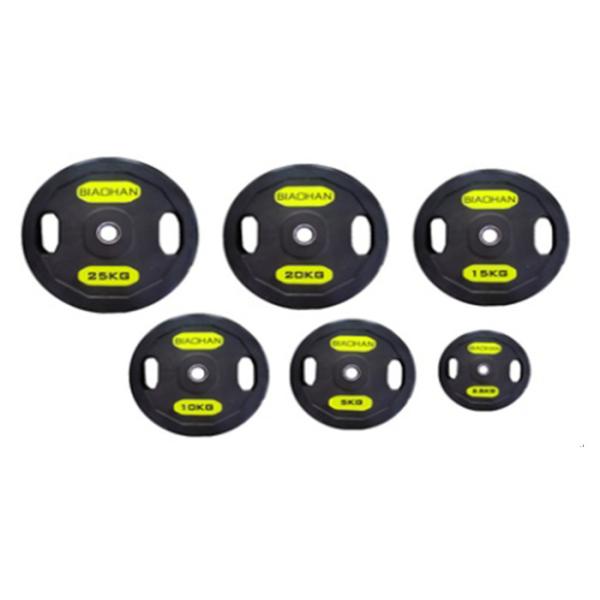 Low Noise Barbell Weight Plates Rubber Coated Versions in Unit Weight 2.5lb to