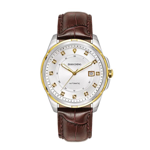 Automatic Date Full Screw Stainless Steel Mens Watches PT5000 Mechanical