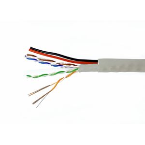 CAT6+2x0.5MM2 Pure Copper Siamese Camera Cable , Round Shape Outdoor Bulk CCTV