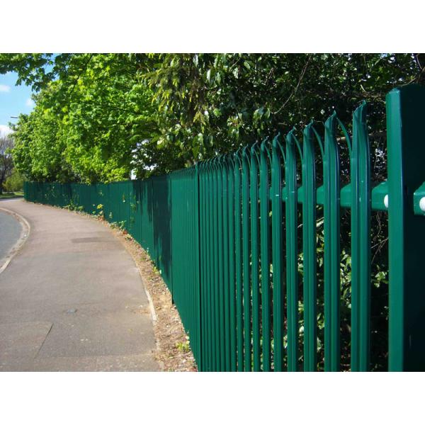 Buy Rounded 3000mm Height Steel Palisade Fencing For School Playground at wholesale prices