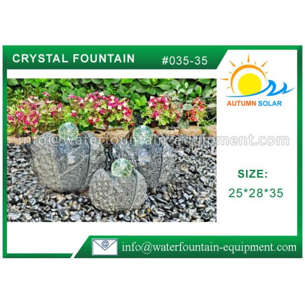 Buy Artistic Cast Stone Garden Fountains Polished Surface With Three Crystal Glass Balls at wholesale prices