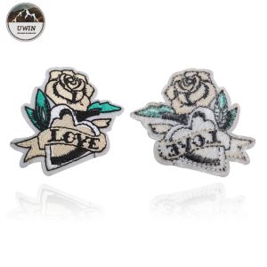 Handmade Flower Embroidery Patches , Custom Color Self Adhesive Patches