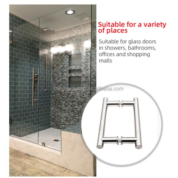 Best Selling Modern Design Stainless Steel Pull Handle Durable Solid for Glass Sliding Door Polished Glass Door Handle