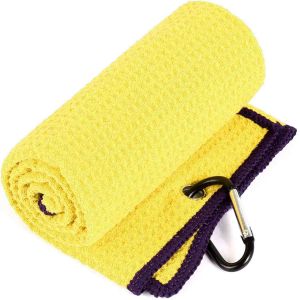 Round Rectangle Customized Microfiber Waffle Golf Hand Towel Lightweight