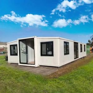 Expand House With 20ft Double-Wing Container Room MGO Board Floor Luxury Style