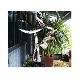 80cm Abstract Polished Stainless Steel Sculpture In Stock Wangstone Design