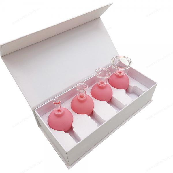 Buy 4 PCS Glass Facial Cupping Therapy Set Glass, Silicone Vacuum Suction Face Massage Cups Anti Cellulite Lymphatic Therapy at wholesale prices
