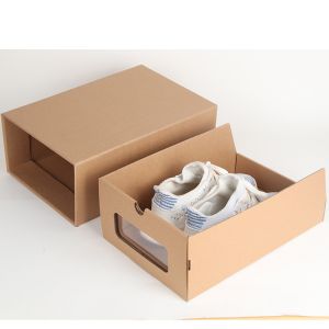 China Customized Single Side Coating Corrugated Shoe Boxes for Eco-friendly Packaging Needs on sale