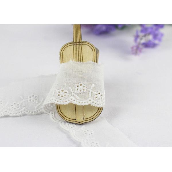 Embroidered Cotton Eyelet Lace Trim Broderie Anglaise Scallop Tape For Baby Suits
