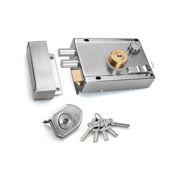 Buy House Security Rim Lock Stainless Steel Door Lock with Two Brass Cylinder Bolt at wholesale prices