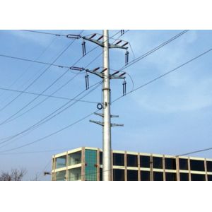 China Scar Electrical Power Transmission Steel Poles 35KV With Flange Connection on sale