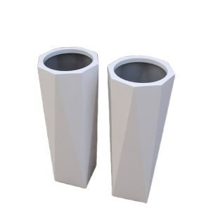 Unbreakable white floor standing flower pots metal planters
