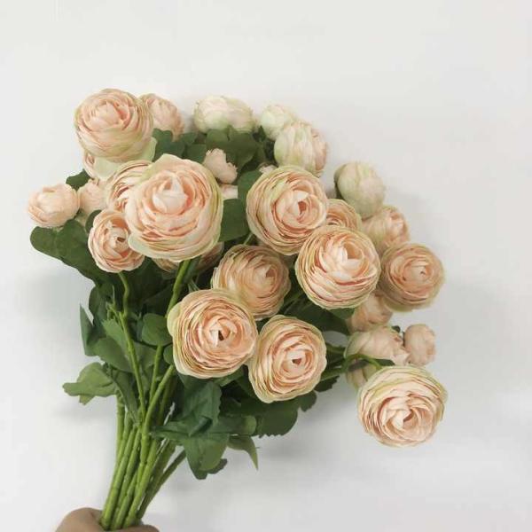 YOPIN-1140 Loose Artificial Peonies Peach Ranunculus Silk Peony Flowers Bouquet