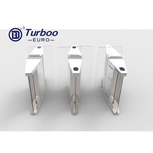 Optical Pedestrian Gate Turnstiles High Speed SUS304 10mm Transparent Acrylic