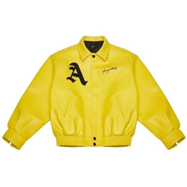 Black Yellow Leather Versity Jacket for Men Manufacturer Bulk Bomber Plus Size Men′s Letterman Varsity Jackets