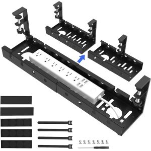 OEM ODM Steel Desktop Cable Management Tray for Desk Sturdy Under Desk Wire Organizer