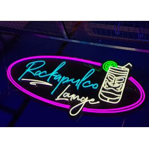 China Lounge 10cm Acrylic Neon Light Sign Square Backboard on sale