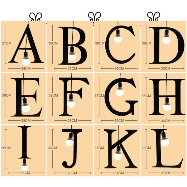 Nordic Pendant Lights Letter Light Decorative A to Z Alphabet Living Room Hotel Loft Pendant Lamp(WH-VP-184)