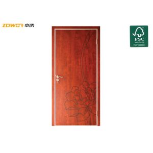 China Curved Flowers PVC Finished Thickness 45mm Plain Wooden Door on sale