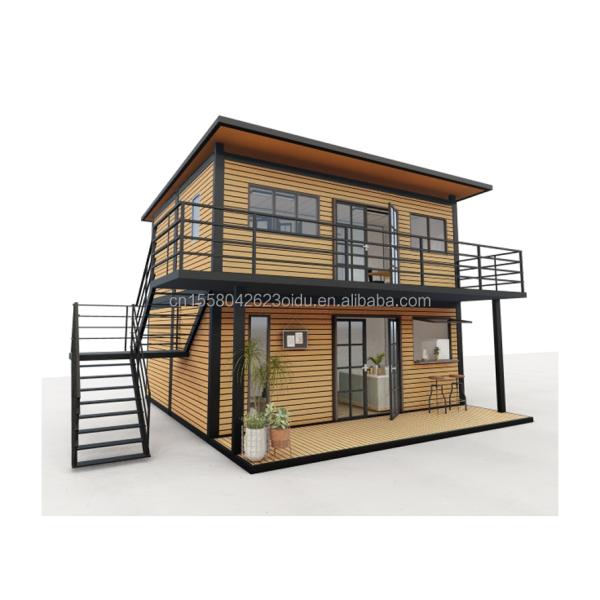 Galvanized Steel Bending 180g Modern Wooden Houses 4 Bedroom Bilayer Prefab Steel Expandable Container House Design for Mall