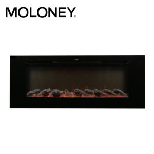 China 50inch Classic Flame Electric Fireplace Black Painted Glass 750-1500W on sale