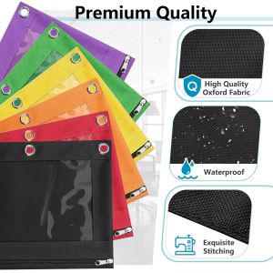 Binder Pencil Case with Smooth Zipper, Clear Window Pencil Case for Binder, Big