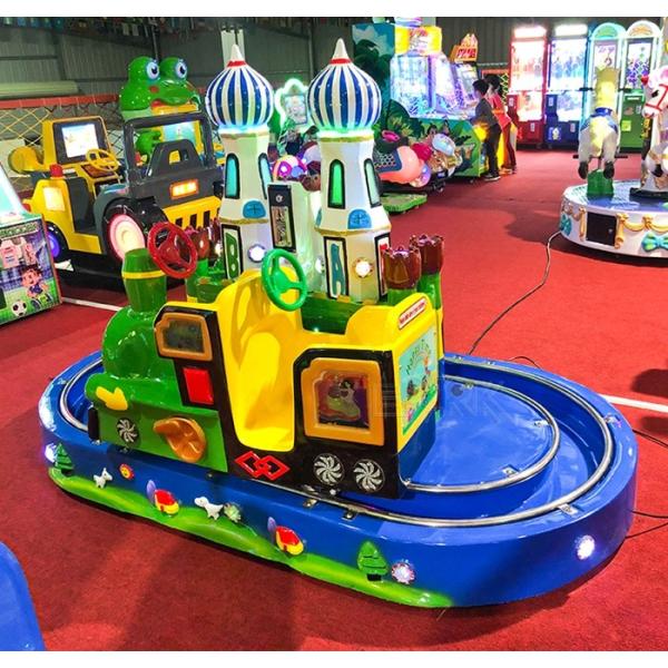 Coin Operated Kiddie Ride Train Game Fiber Glass Train Rides Round Castle