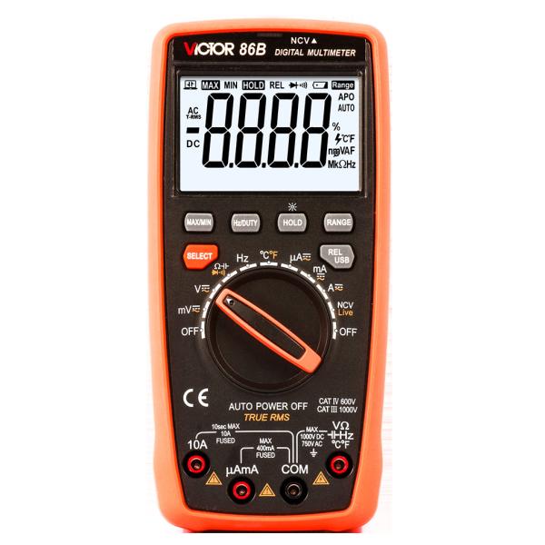 Buy VICTOR 86B 3999 Counts Auto Ranging Digital Multimeter With Usb Output LCD Display New USB Multimeter at wholesale prices