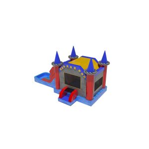 Quality Inflatable Marble Wall Effect Bounce House With Slide and pool for sale