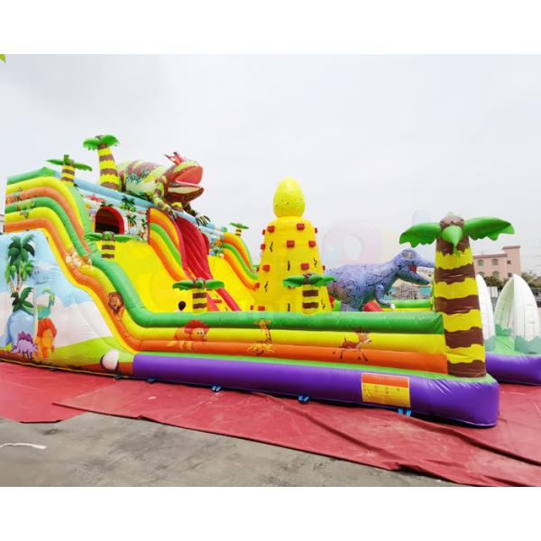 Backyard Commercial Inflatable Slide Dinosaur Jungle Park Bounce Castle