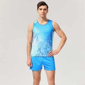 Track and field training suit male custom race suit Body test vest sprint