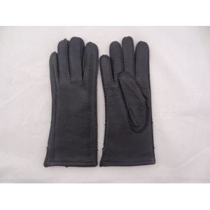 women winter warm deer leather gloves