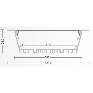 101.4*35mm 2.5m Aluminium Extrusion Heat Sink Profiles