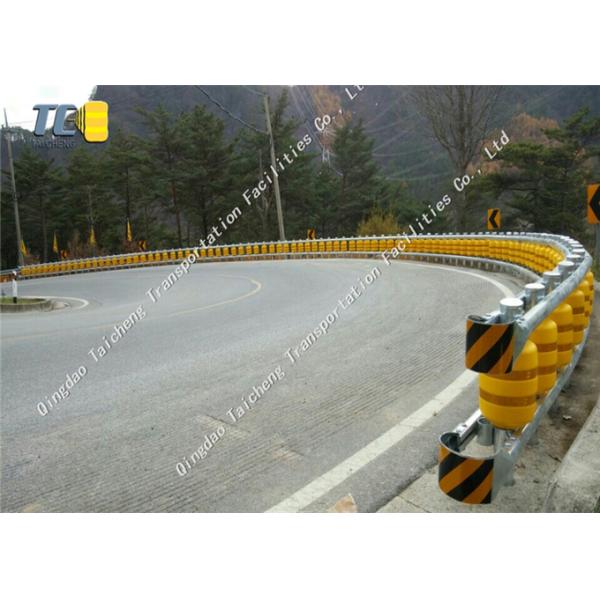 PVC Yellow Road Rolling Barrier With Galvanized Beam