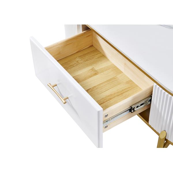 Fashionable Rubber Wood Frame TV Unit Coffee Table Set